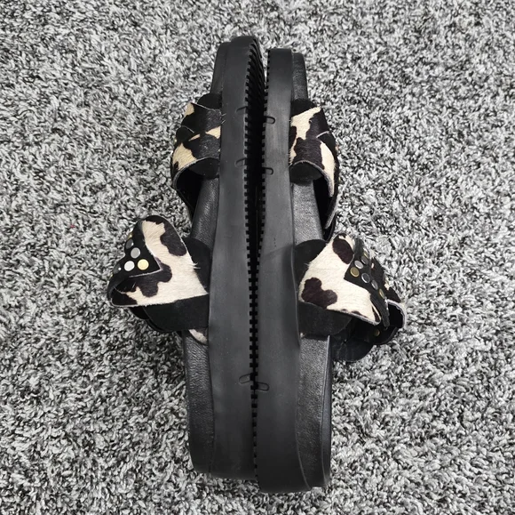 FREE PEOPLE Hair Hide Studded Sandals Cow Hair On - Picture 5 of 8